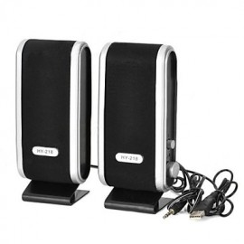 Mini USB Power 8W Speakers - Black + Silver (2 PCS)