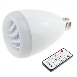 Bluetooth 3.0 Speaker E27 Base RGB 9W LED Bulb Music Lamp with Remote Controller (AC 90V~240V)
